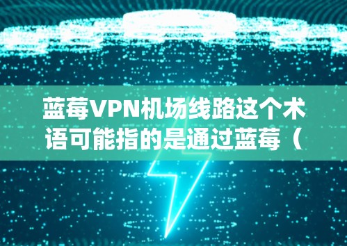 蓝莓VPN机场线路这个术语可能指的是通过蓝莓（BlackBerry）品牌的VPN服务来连接机场网络的线路。以下是一些可能的解释和步骤，假设你想通过蓝莓VPN来连接机场网络